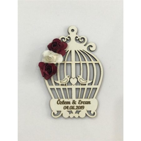 25 Adet Kuş Kafesi Mdf Düğün Nikah Nişan Kına Söz  Magnet