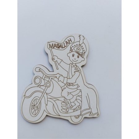25 Adet Sünnet Çocuğu Motosiklet Mdf  Bebek Magnet
