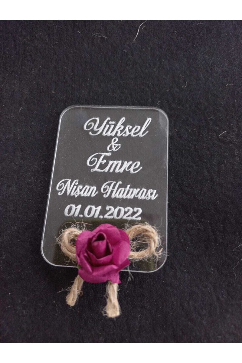 25 Adet Kare Magnet Şeffaf Pleksi Süslü