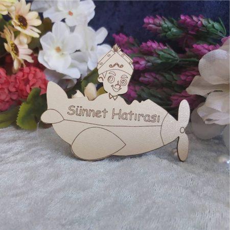 25 Adet Uçak Sünnet Çocuğu Mdf Düğün Bebek Magnet