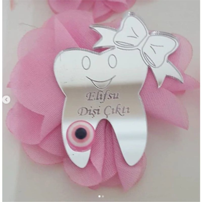 25 Adet İlk Diş Kurdaleli Pleksi Bebek Magnet