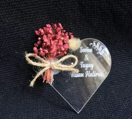25 Adet Kalp Pleksi Magnet Nikah Düğün Süsü