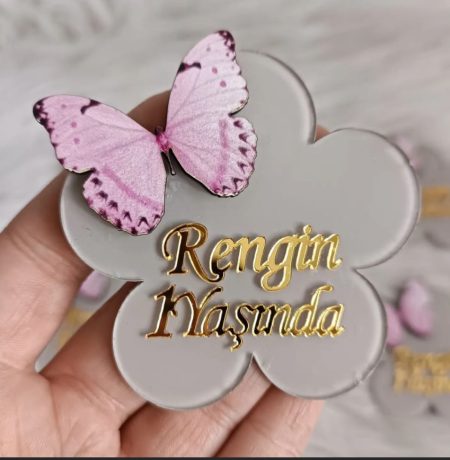 25 Adet Kelebek Figürlü Çiçek Şeklinde Magnet F1121