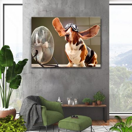 Sevimli Köpek Cam Tablo (Yatay Tasarım) CAM2545
