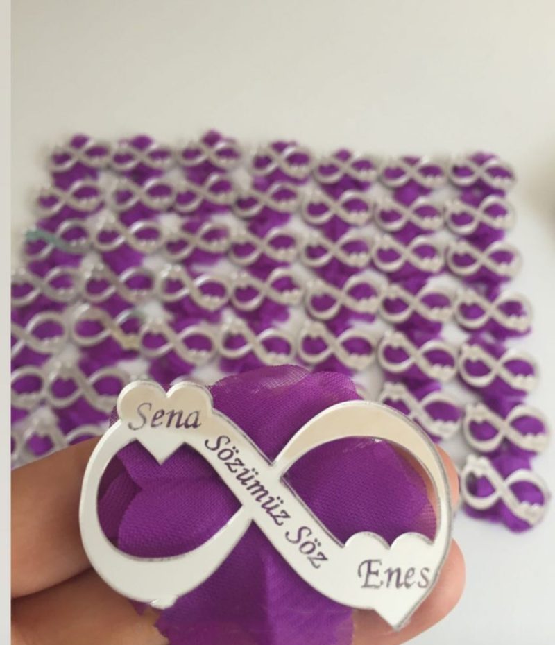 25 Adet SONSUZLUK DESENLİ PLEKSİ MAGNET SÖZ DÜĞÜN NİŞAN NİKAH HEDİYELİK MAGNET