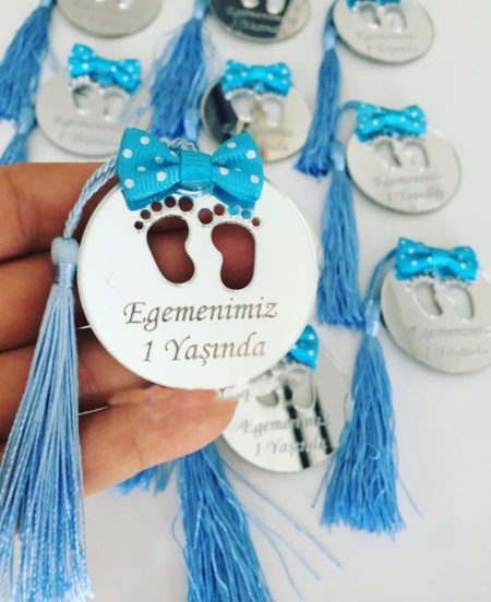 25 Adet AYAKLI DAİRE PLEKSİ MAGNET BEBEK DOĞUM GÜNÜ