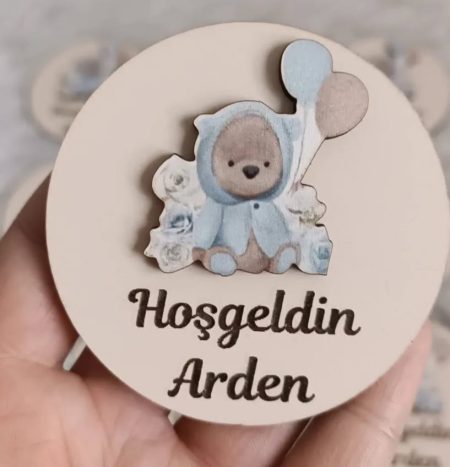 25 Adet Balonlu Ayıcık Figürlü Ahşap Magnet F1123