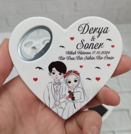 25 Adet Nikah Kalp Açacak Magnet F1169