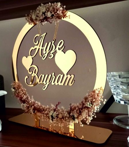 25 Adet Yuvarlak süslü isimlik nişan düğün süsü