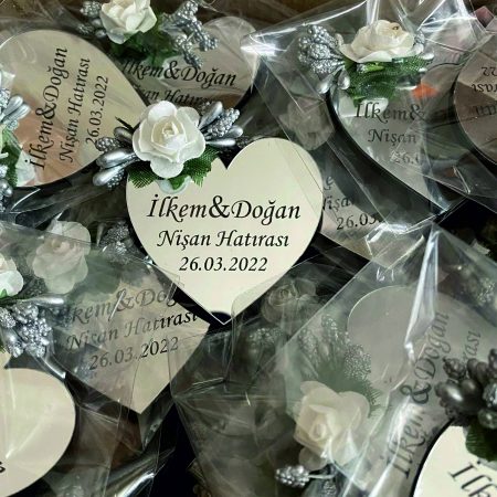 25 Adet Kalp Desenli aPleksi Magnet