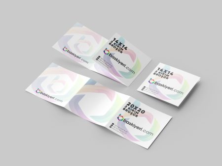 1000 Adet 14x14 cm İki Kırımlı Renkli Broşür